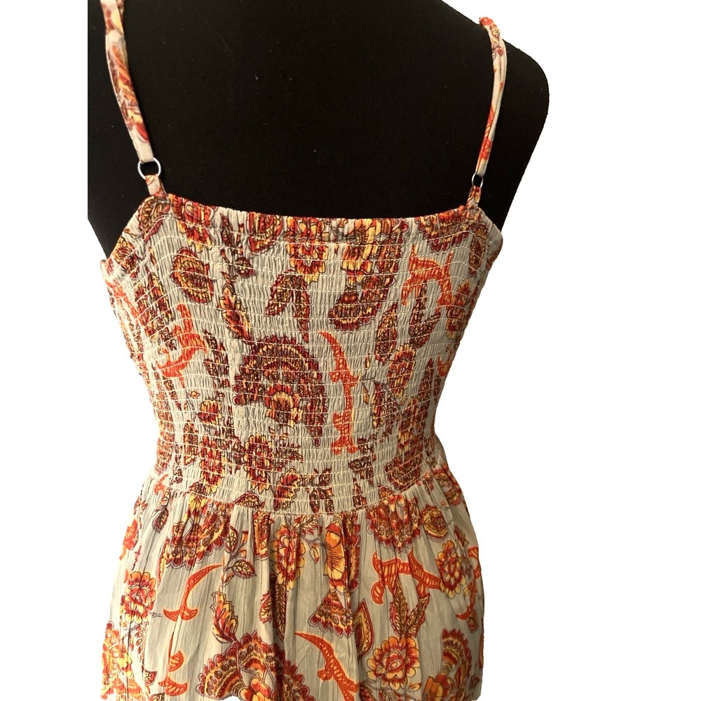 Boho Paisley Maxi Dress Women's Small Cutout Tie Front Festival Resort Sundress - Picture 5 of 5